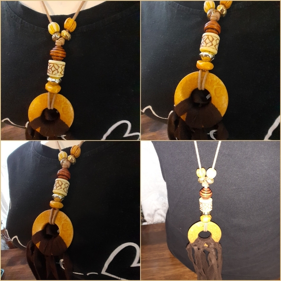Boho Bead Necklace Long - Picture 4 of 15
